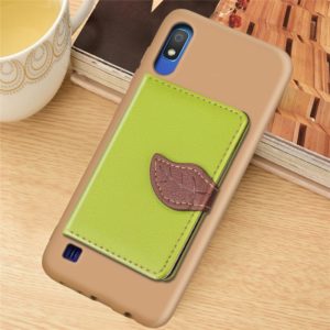 Litchi Pattern Card Bag Wallet Bracket + TPU Phone Case with Card Slot Wallet Bracket Function For Galaxy A10(Green) (OEM)