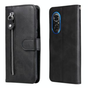 For Honor 50 SE / Huawei Nova 9 SE Fashion Calf Texture Zipper Horizontal Flip Leather Case(Black) (OEM)