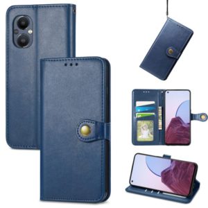 For OnePlus Nord N20 5G Solid Color Leather Buckle Phone Case(Blue) (OEM)