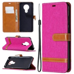 For Nokia 5.3 Denim Texture Horizontal Flip Leather Case with Holder & Card Slots & Wallet & Lanyard(Rose Red) (OEM)