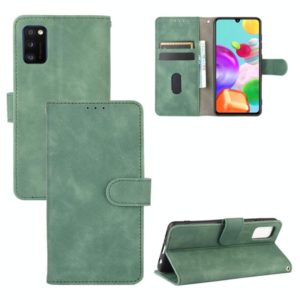 For Samsung Galaxy A41 (Eurasian Version) Solid Color Skin Feel Magnetic Buckle Horizontal Flip Calf Texture PU Leather Case with Holder & Card Slots & Wallet(Green) (OEM)