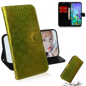 For Google Pixel 3A XL Solid Color Colorful Magnetic Buckle Horizontal Flip PU Leather Case with Holder & Card Slots & Wallet & Lanyard(Gold) (OEM)