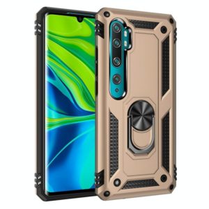 For Xiaomi Mi CC9 Pro Armor Shockproof TPU + PC Protective Case with 360 Degree Rotation Holder(Gold) (OEM)
