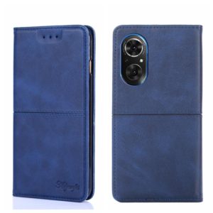 For Honor 50 Cow Texture Magnetic Horizontal Flip Leather Phone Case(Blue) (OEM)