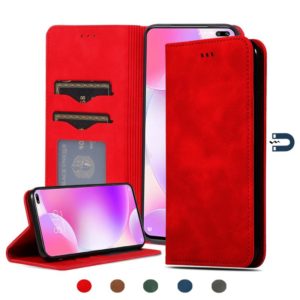 For Redmi K30 & Poco X2 Retro Skin Feel Business Magnetic Horizontal Flip Leather Case(Red) (OEM)