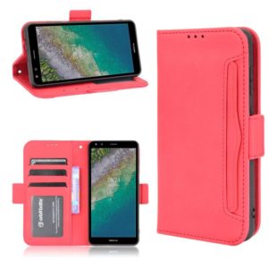 For Nokia C01 Plus Skin Feel Calf Pattern Horizontal Flip Leather Case with Holder & Card Slots & Photo Frame(Red) (OEM)