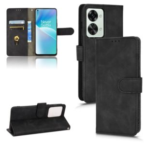 For OnePlus Nord 2T 5G Skin Feel Magnetic Flip Leather Phone Case(Black) (OEM)