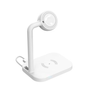 adj-984 2 in 1 Electromagnetic Induction Wireless Charger for Mobile Phones & Apple Watches & AirPods(White) (OEM)