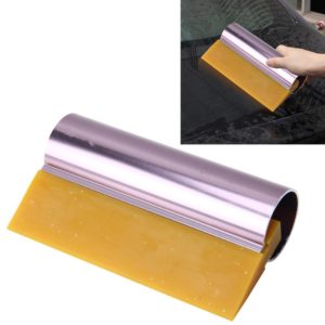 Car Auto Body Surface Window Wrapping Film Yellow Rubber Scraper Sticker Tool with Pink Metal Handle (OEM)