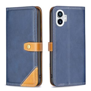 For Nothing Phone 1 Color Matching Double Sewing Thread Leather Phone Case(Blue) (OEM)