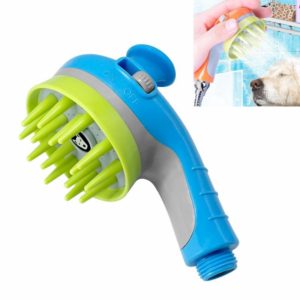 Pet Shower Shower Brush with Non-slip Handle Nozzle(Blue) (OEM)