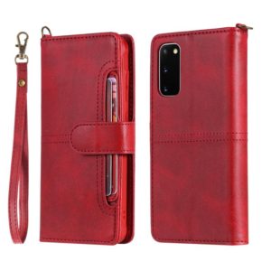 For Galaxy S20 Multifunctional Detachable Magnetic Horizontal Flip Leather Case with Card Slots & Holder & Wallet(Red) (OEM)