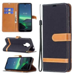 For Nokia 1.4 Color Matching Denim Texture Horizontal Flip Leather Case with Holder & Card Slots & Wallet & Lanyard(Black) (OEM)