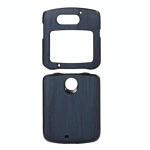 For Motorola Moto Razr 5G Wood Texture PU Phone Case(Blue) (OEM)