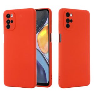 For Motorola Moto G22/E32s 4G Pure Color Liquid Silicone Shockproof Full Coverage Phone Case(Red) (OEM)