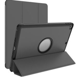For iPad 10.2 2021 / 2020 / 2019 Shockproof Horizontal Flip TPU + PU Leather Case with 3-folding Holder & Pen Slot(Grey) (OEM)