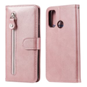For Huawei P smart 2020 Fashion Calf Texture Zipper Horizontal Flip Leather Case with Stand & Card Slots & Wallet Function(Rose Gold) (OEM)