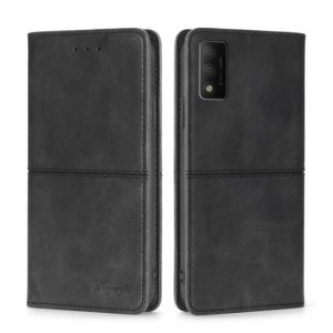 For TCL 30T T603DL Cow Texture Magnetic Horizontal Flip Leather Phone Case(Black) (OEM)