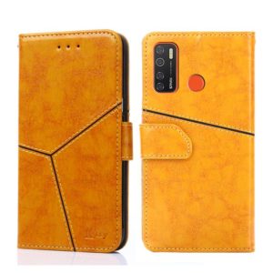 For Tecno Camon 15 CD7/ Camon 15 Air Geometric Stitching Horizontal Flip Leather Phone Case(Yellow) (OEM)