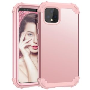 For Google Pixel 4 3 in 1 Shockproof PC + Silicone Protective Case(Rose Gold) (OEM)