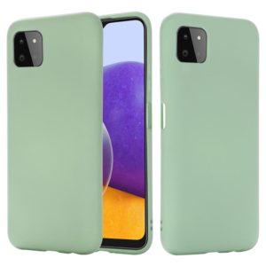 For Samsung Galaxy A22 5G Solid Color Liquid Silicone Dropproof Full Coverage Protective Case(Green) (OEM)