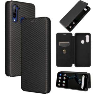 For ZTE Libero 5G Carbon Fiber Texture Horizontal Flip TPU + PC + PU Leather Case with Card Slot(Black) (OEM)