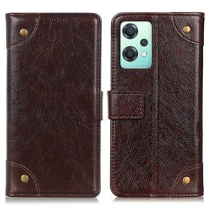For OnePlus CE 2 Lite 5G Copper Buckle Nappa Texture Leather Phone Case(Coffee) (OEM)