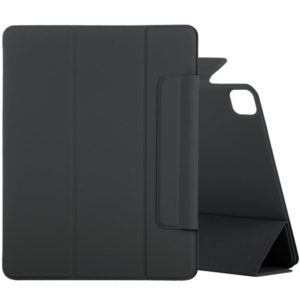 For iPad Pro 12.9 inch (2020) Horizontal Flip Ultra-thin Double-sided Clip Fixed Buckle Magnetic PU Leather Tablet Case With Three-folding Holder & Sleep / Wake-up Function(Black) (OEM)