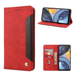 For Motorola Moto G22 Skin Feel Splicing Leather Phone Case(Red) (OEM)