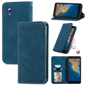 For ZTE Blade A31 Lite Retro Skin Feel Business Magnetic Horizontal Flip Leather Case With Holder & Card Slots & Wallet & Photo Frame(Blue) (OEM)