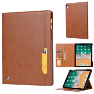 Knead Skin Texture Horizontal Flip Leather Case for iPad Pro 11 inch 2022/2021/2020/2018, with Photo Frame & Holder & Card Slots & Wallet & Pen Slot (Brown) (OEM)