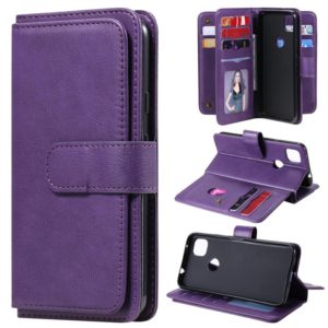 For Google Pixel 4a 4G Multifunctional Magnetic Copper Buckle Horizontal Flip Leather Case with Bracket & 10 Card Slots & Wallet & Photo Frame(Purple) (OEM)