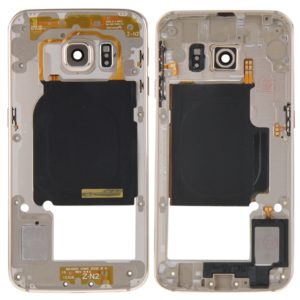 For Galaxy S6 Edge / G925 Back Plate Housing Camera Lens Panel with Side Keys and Speaker Ringer Buzzer (Gold) (OEM)
