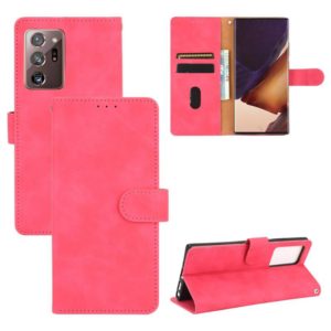 For Samsung Galaxy Note20 Ultra Solid Color Skin Feel Magnetic Buckle Horizontal Flip Calf Texture PU Leather Case with Holder & Card Slots & Wallet(Rose Red) (OEM)