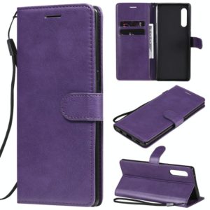 For LG G9 Solid Color Horizontal Flip Protective Leather Case with Holder & Card Slots & Wallet & Photo Frame & Lanyard(Purple) (OEM)