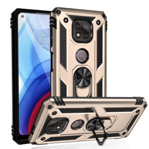 For Motorola Moto G Power (2021) Shockproof TPU + PC Protective Case with 360 Degree Rotating Holder(Gold) (OEM)