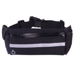 Πολυλειτουργική τσάντα μέσης από υφασμάτινο αθλητικό πλέγμα εξωτερικού χώρου, αναπνέον, με αντανακλαστική ταινία νύχτας & τρύπα για ακουστικά για iPhone, Samsung, Sony & άλλα τηλέφωνα (για λιγότερο από 6 ίντσες) (Μαύρο) (OEM)