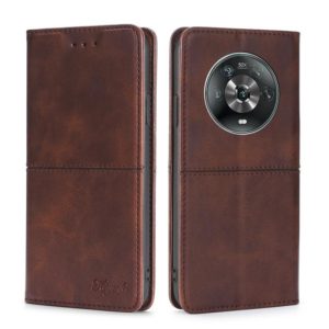 For Honor Magic4 Cow Texture Magnetic Horizontal Flip Leather Phone Case(Dark Brown) (OEM)