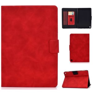 For Kindle Fire HD8 (2020) Cowhide Texture Horizontal Flip Leather Case with Holder & Card Slots & Sleep / Wake-up Function(Red) (OEM)