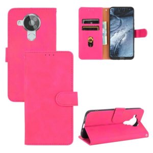 For Nokia 7.3 Solid Color Skin Feel Magnetic Buckle Horizontal Flip Calf Texture PU Leather Case with Holder & Card Slots & Wallet(Rose Red) (OEM)