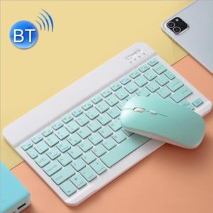 Universal Ultra-Thin Portable Bluetooth Keyboard and Mouse Set For Tablet Phones, Size:7 inch(Green Keyboard + Green Mouse) (OEM)