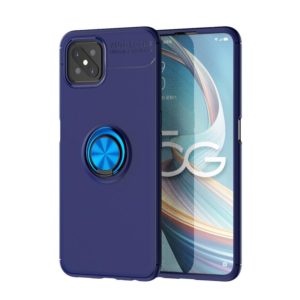 For OPPO A92s Metal Ring Holder 360 Degree Rotating TPU Case(Blue+Blue) (OEM)