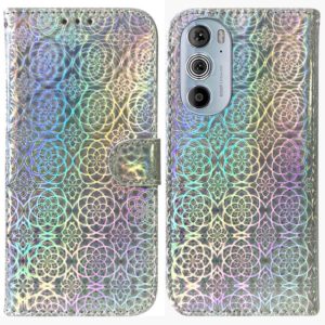 For Motorola Edge+ 2022 / 30 Pro Colorful Magnetic Buckle Leather Phone Case(Silver) (OEM)
