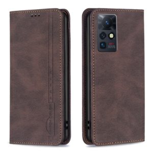 For Infinix Zero X / X Pro Magnetic RFID Blocking Anti-Theft Leather Phone Case(Brown) (OEM)