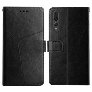 For Huawei P20 Pro Y Stitching Horizontal Flip Leather Phone Case with Holder & Card Slots & Wallet & Photo Frame(Black) (OEM)