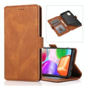 For Samsung Galaxy A41 Retro Magnetic Closing Clasp Horizontal Flip Leather Case with Holder & Card Slots & Photo Frame & Wallet(Brown) (OEM)