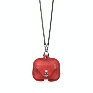 CONTACTS FAMILY CF1122A AirPods Pro Leather Protective Case with Necklace for AirPods Pro(Red) (CONTACTS FAMILY) (OEM)