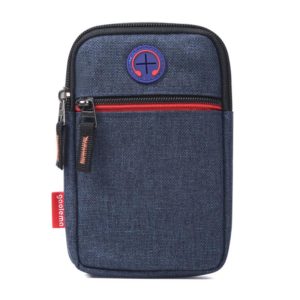 For 5.5-6.5 inch Mobile Phones Universal Canvas Waist Bag with Shoulder Strap & Earphone Jack(Navy Blue) (OEM)