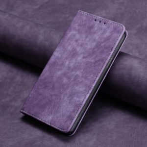 For Motorola Moto G Stylus/G Pro RFID Anti-theft Brush Magnetic Leather Phone Case(Purple) (OEM)
