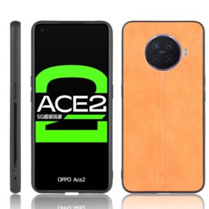 For Oppo Ace2 Shockproof Sewing Cow Pattern Skin PC + PU + TPU Case(Orange) (OEM)